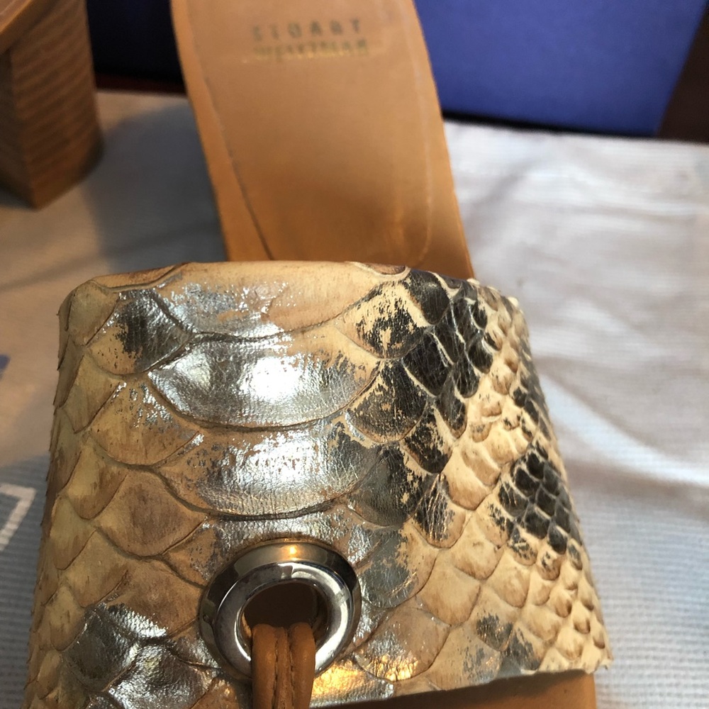 Stuart Weitzman Block Heel Slide Sandals. - image 2